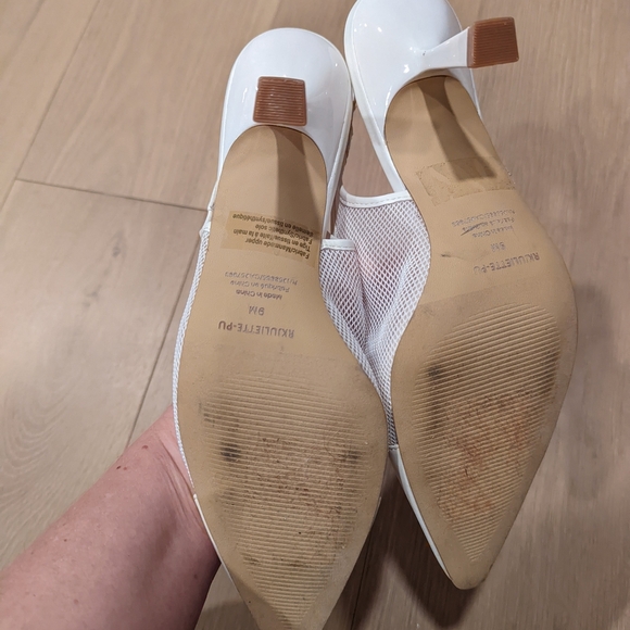 Elegant White Slingback Heels - Picture 8 of 12